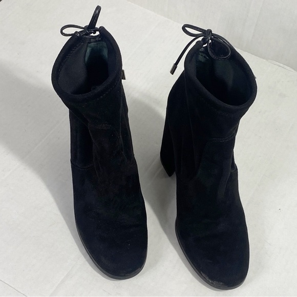 The Shoe Box Nanda Black Suede Bootie Block Heel - Picture 3 of 12